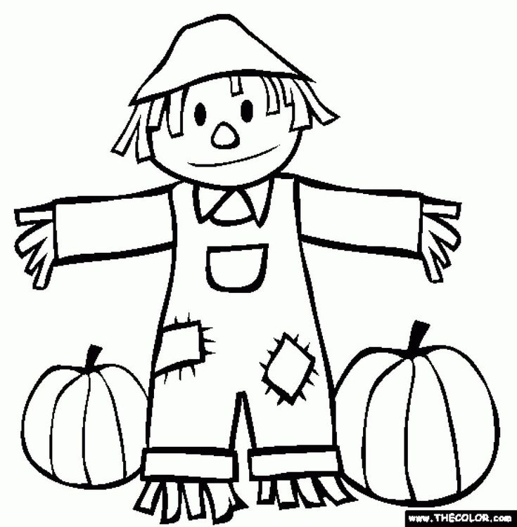 Beautiful image of scarecrow coloring page