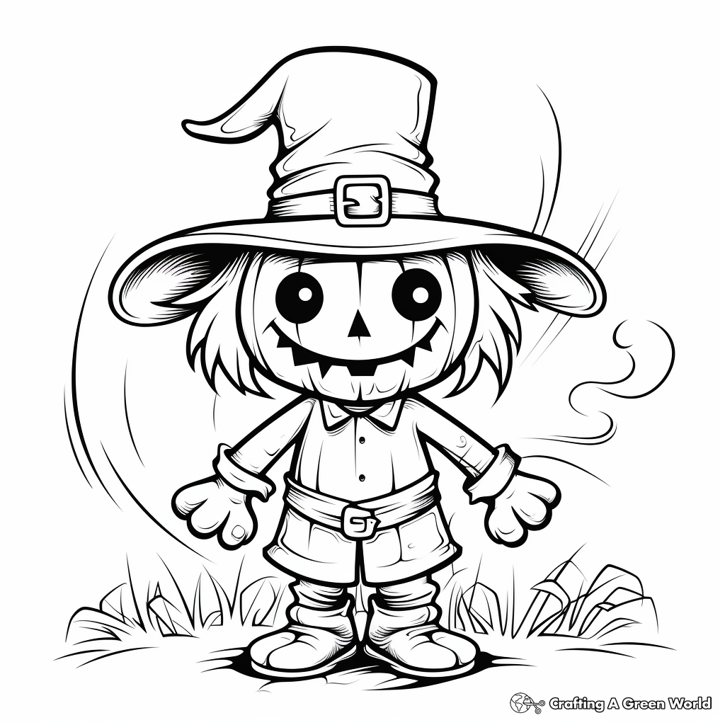 Pumpkin scarecrow coloring pages