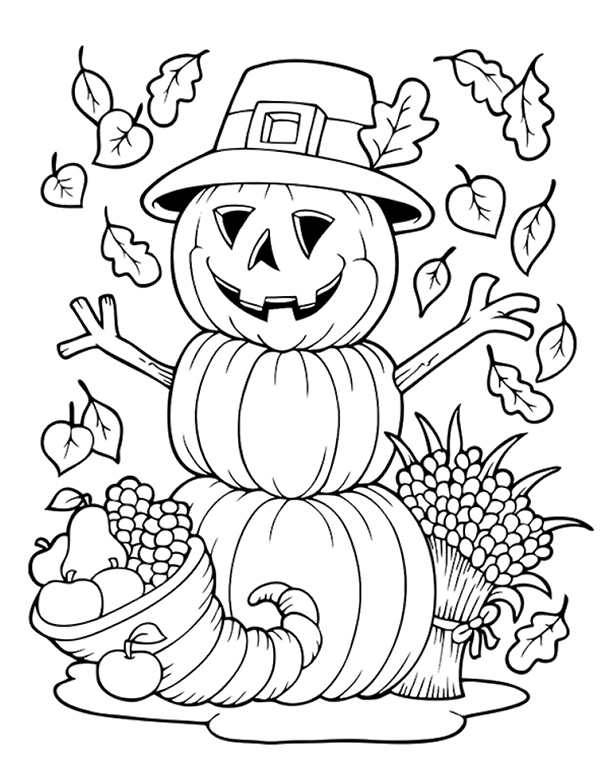 Free thanksgiving coloring pages for adults kids