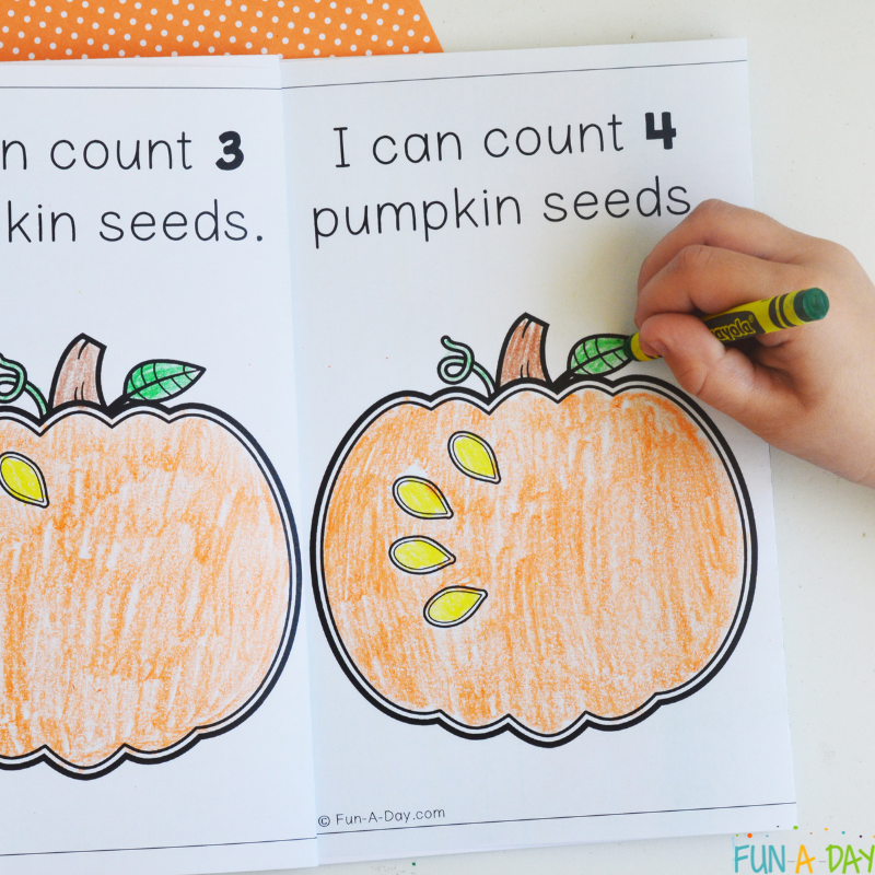 Pumpkin seed counting book free printable