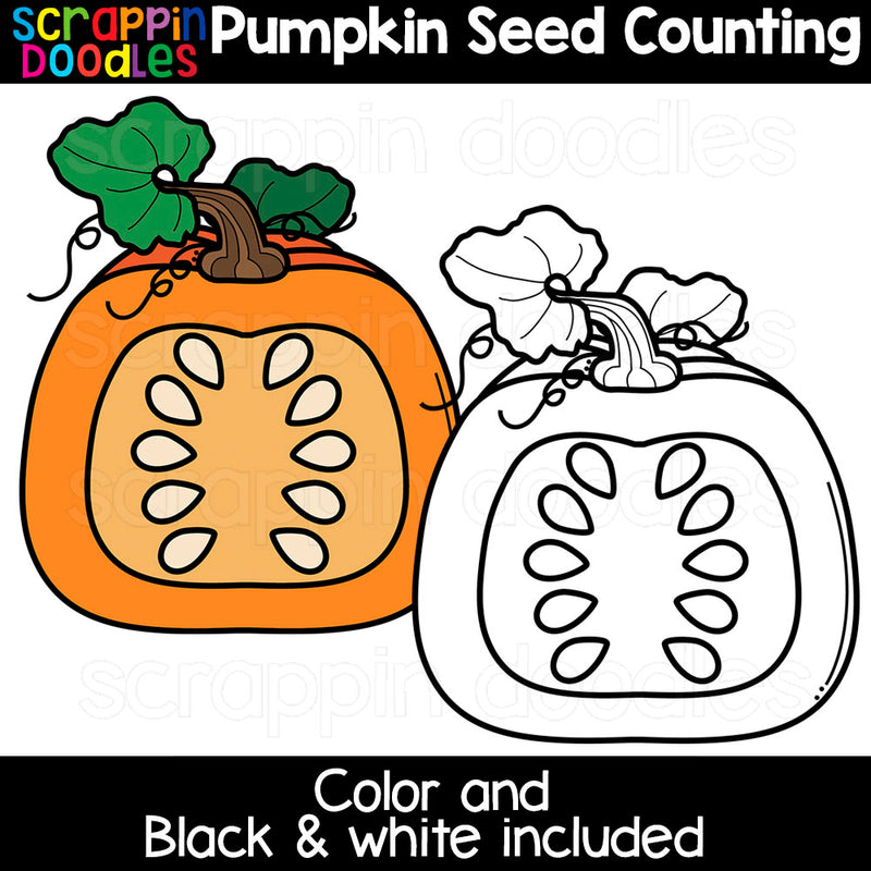 Counting pumpkin seeds clipart