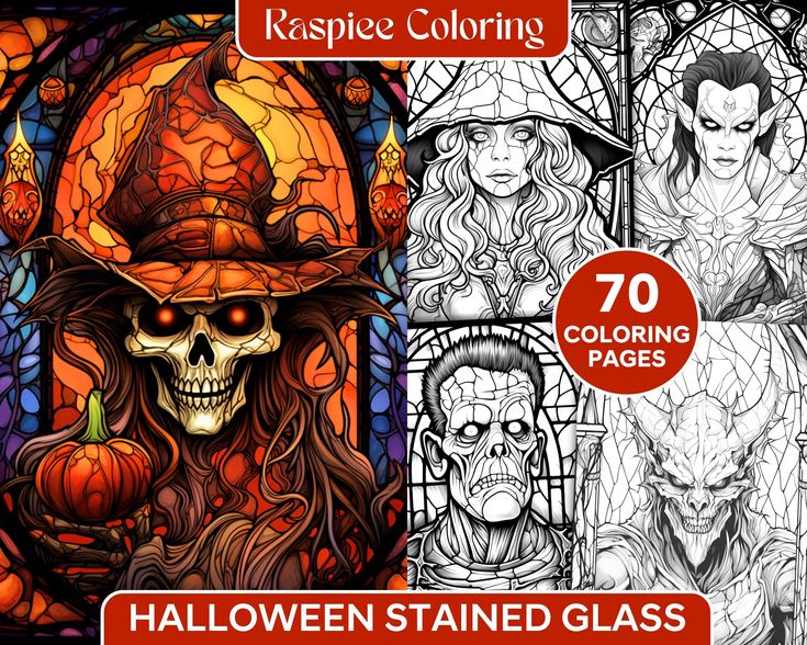 Halloween stained glass grayscale coloring pages printable for adul grayscale coloring coloring pages witch coloring pages