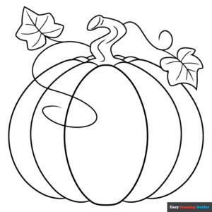 Pumpkin coloring page easy drawing guides