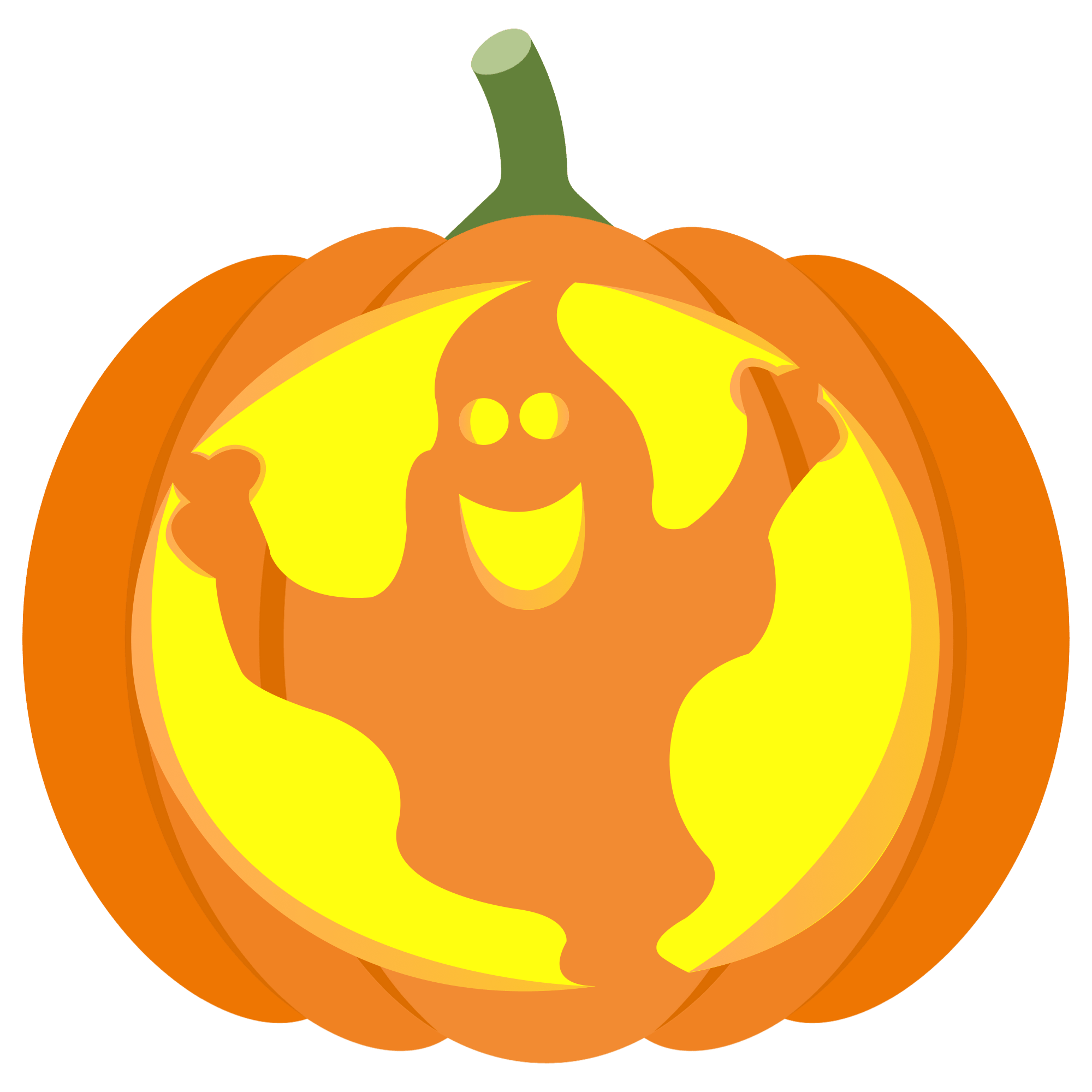 Funny ghost pumpkin stencil free printable papercraft templates