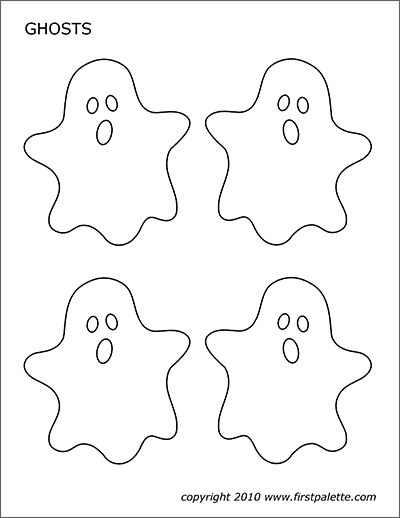 Ghosts free printable templates coloring pages