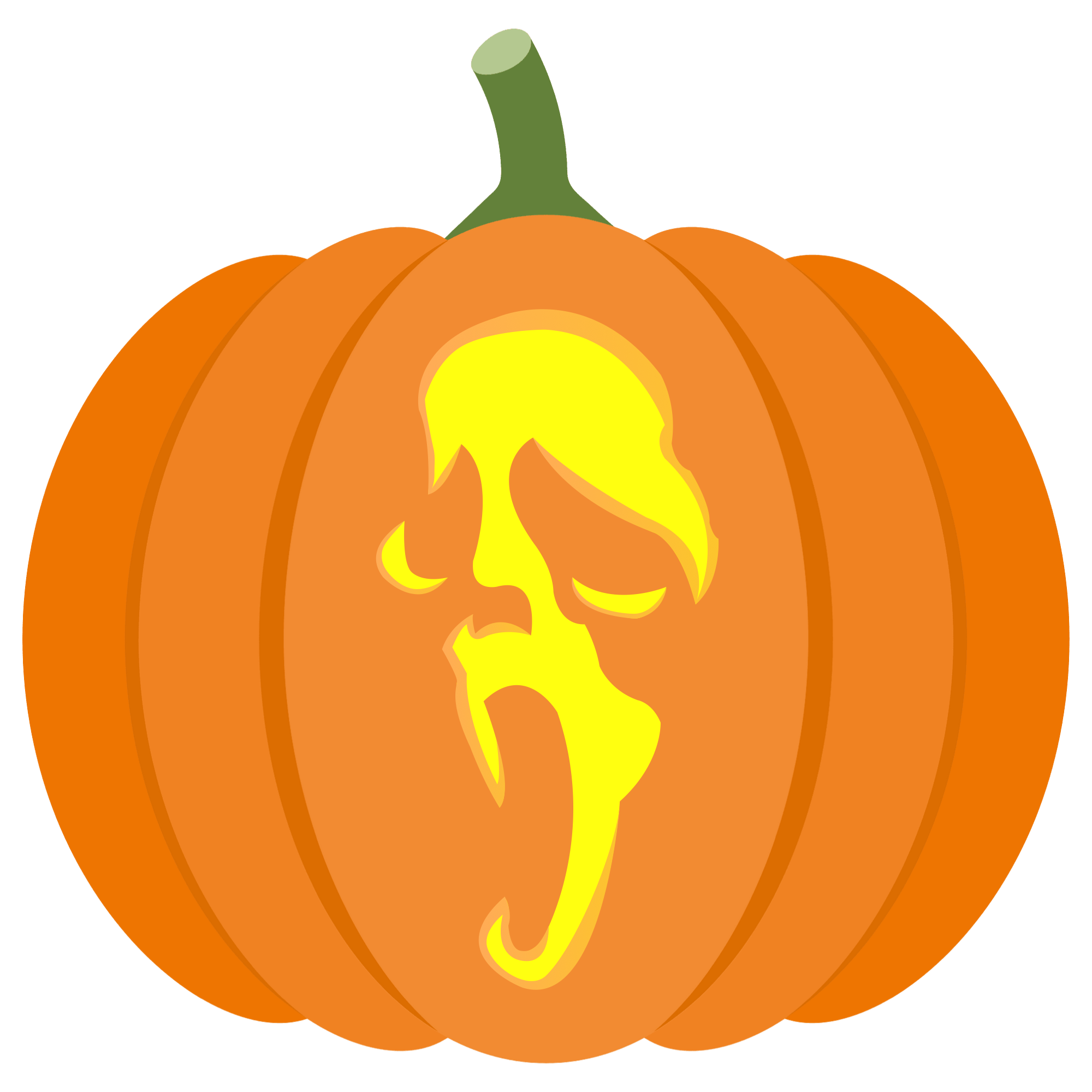 Ghostface silhouette pumpkin stencil free printable papercraft templates