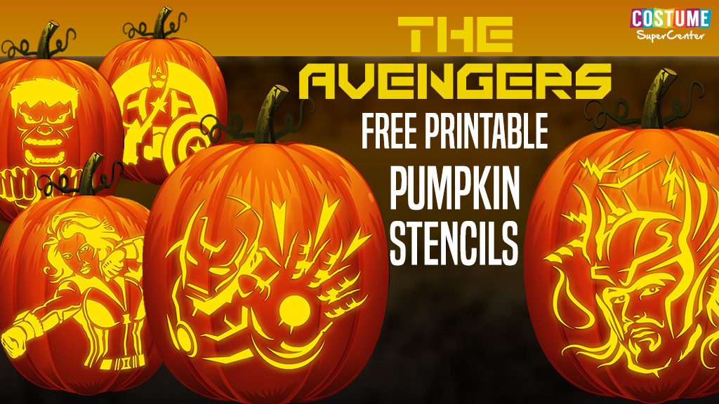 Free avengers pumpkin carving templates and stencils