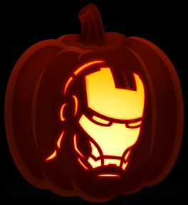 Iron man pumpkin carving stencil