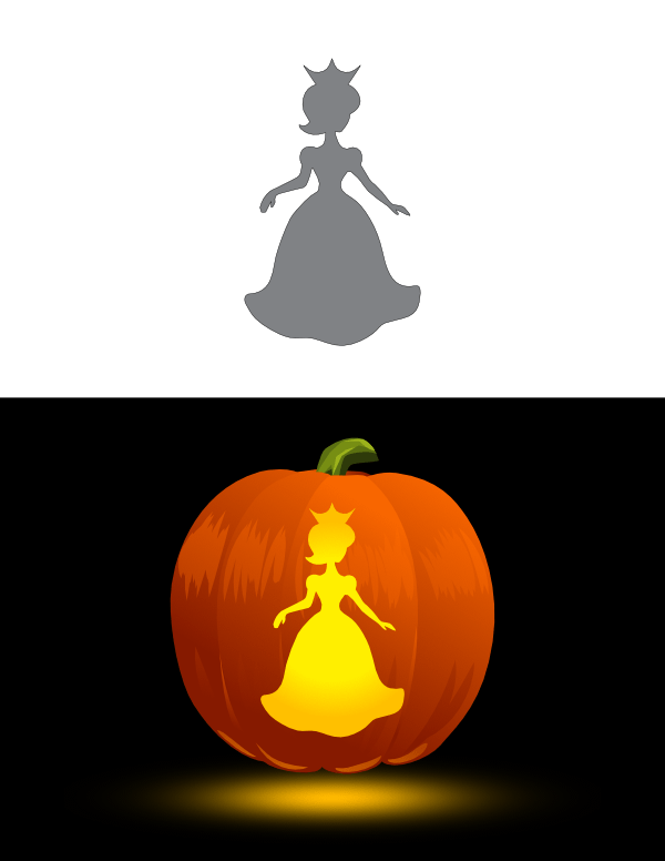 Printable princess pumpkin stencil