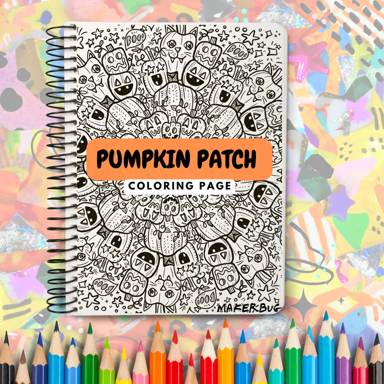 Pumpkin patch coloring page