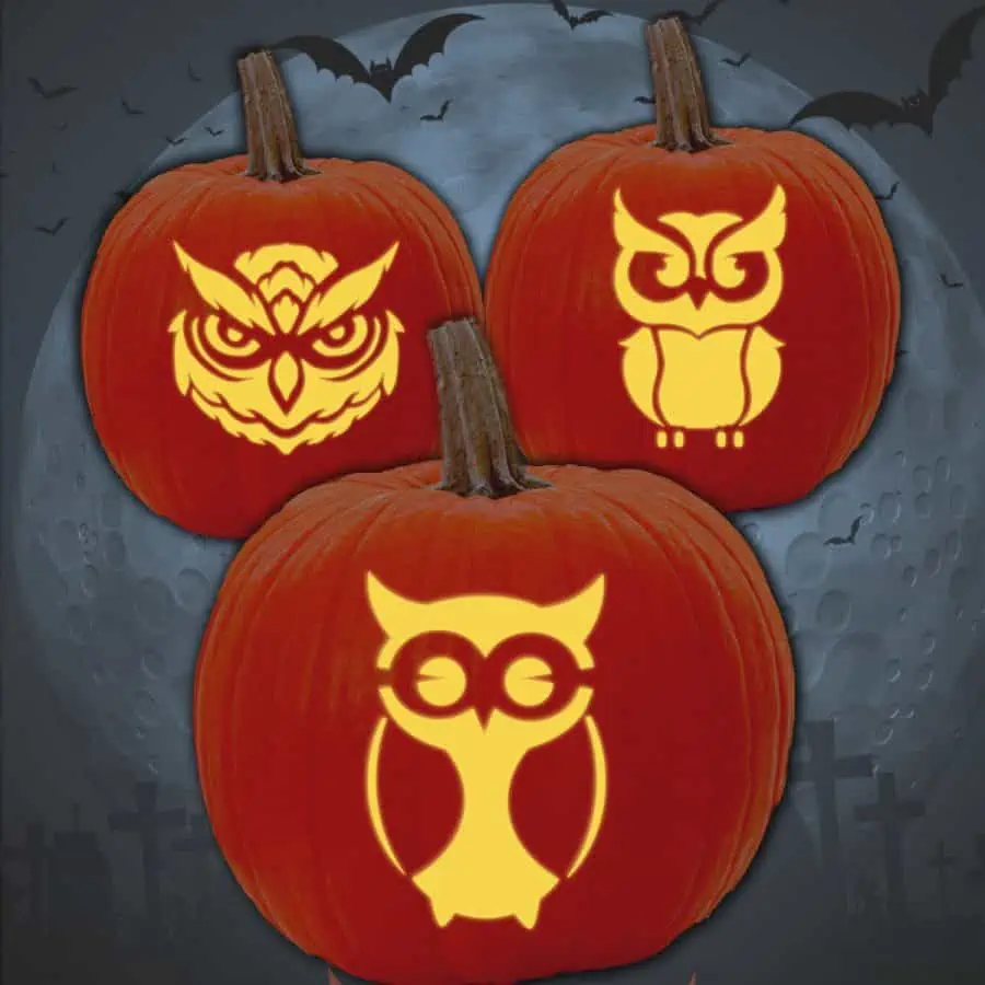 Owl pumpkin carving patterns free stencils