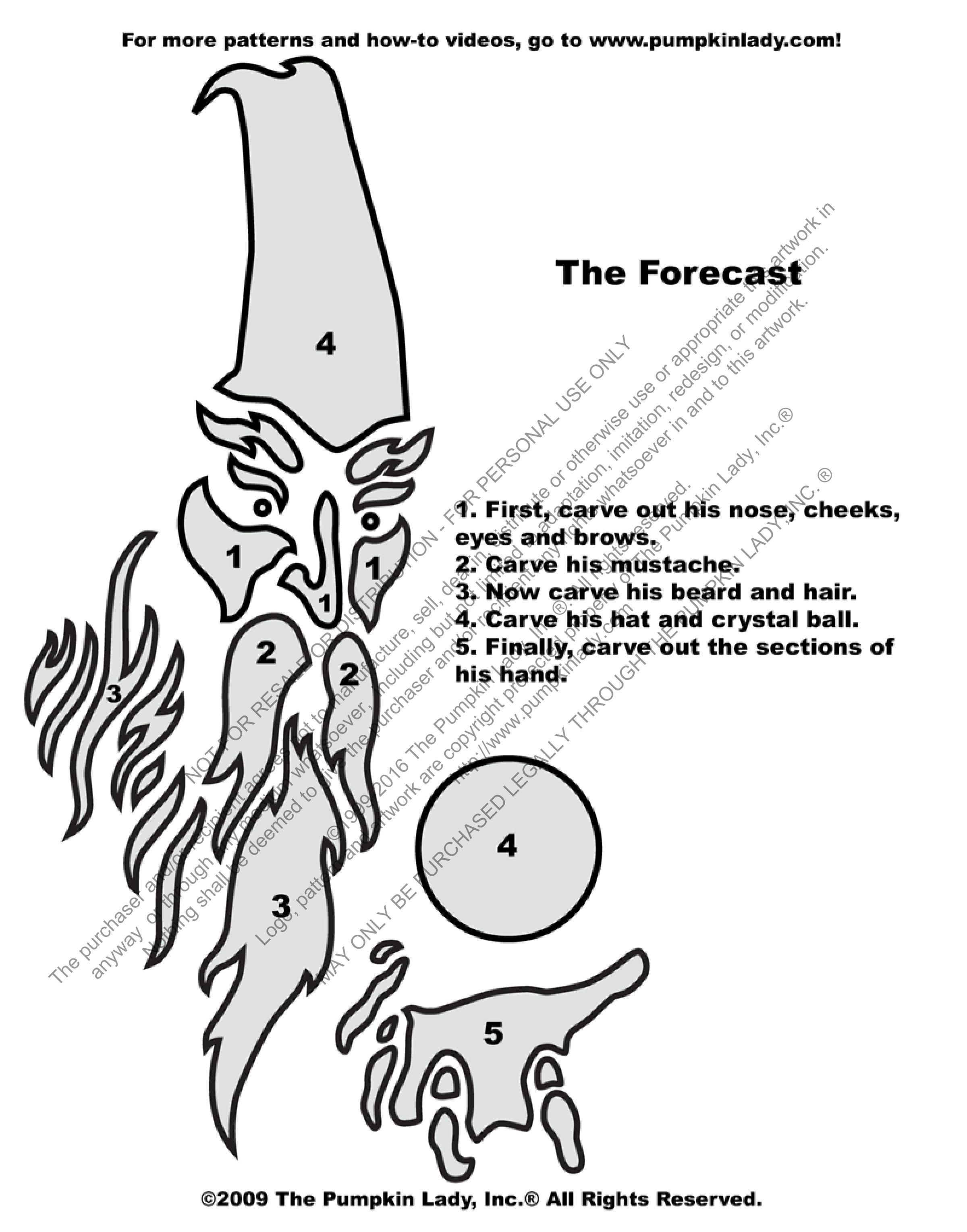 Wizard alien pumpkin stencil