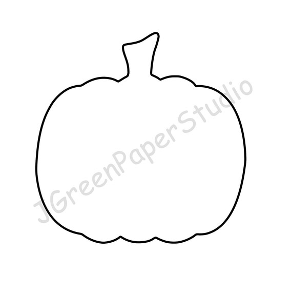 Printable pumpkin template pdf digital download pumpkin thanksgiving fall kids coloring page diy crafts stencil inch pumpkin shape outline