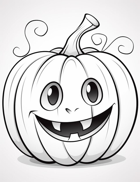 Premium ai image cartoon halloween pumpkin with a happy face and a tongue generative ai