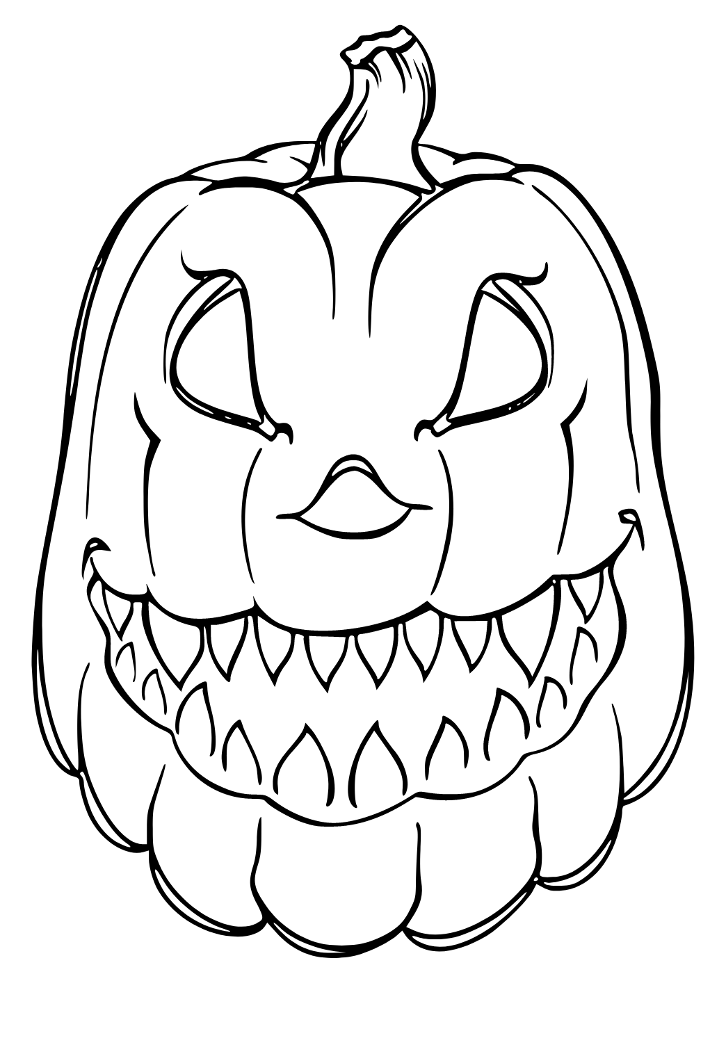 Free printable creepy pumpkin coloring page for adults and kids
