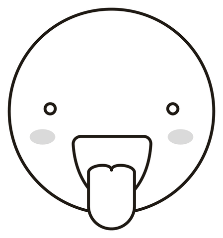 Face with tongue coloring page free printable coloring pages