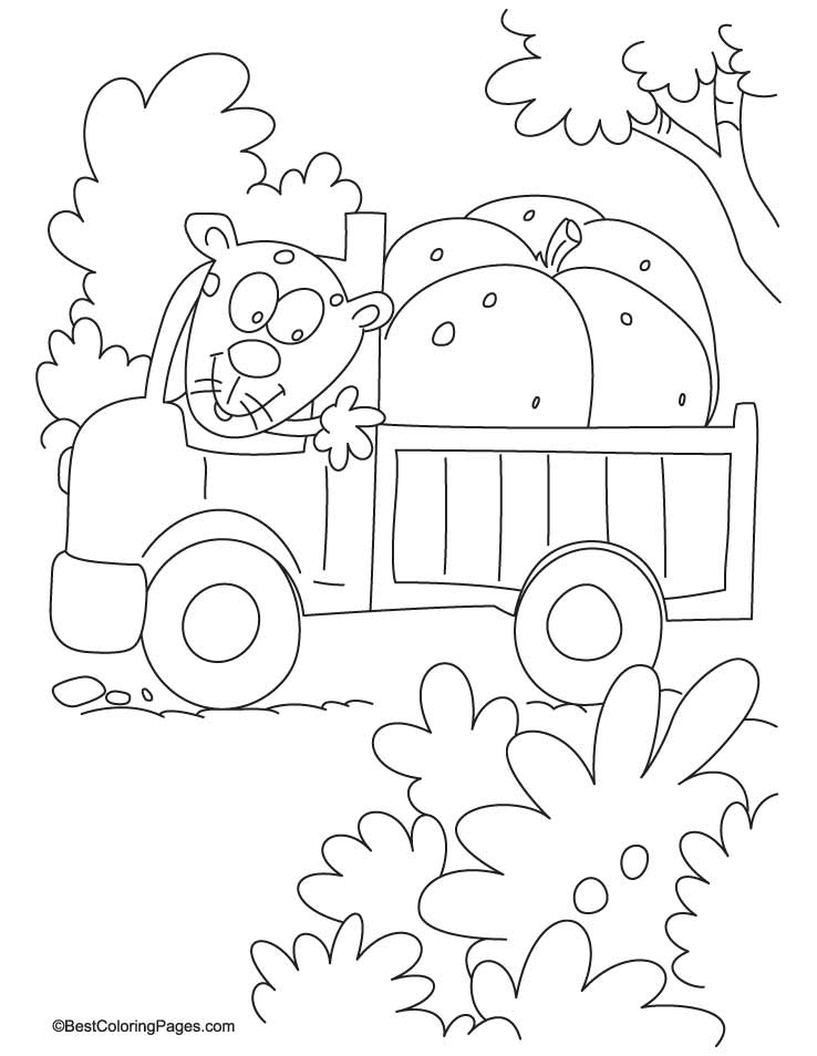 Huge pumpkin on truck coloring page download free huge pumpkin on truck coloring page for kids best coloring pages