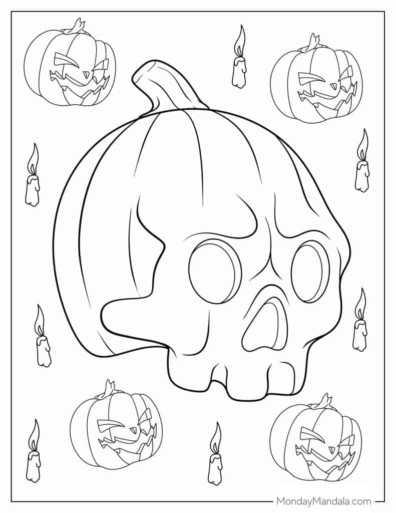 Pumpkin coloring pages free pdf printables