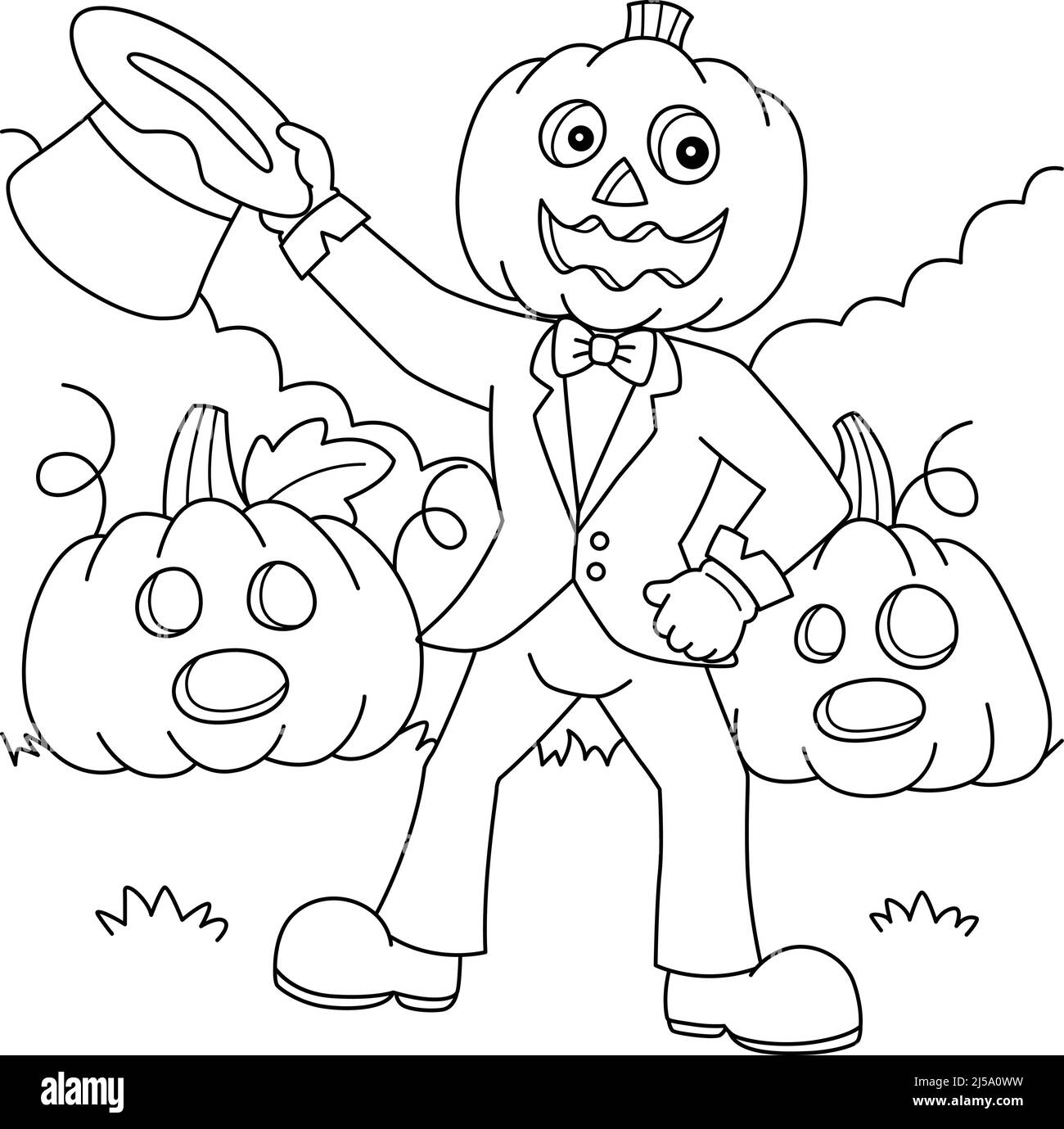 Pumpkin head black and white stock photos images