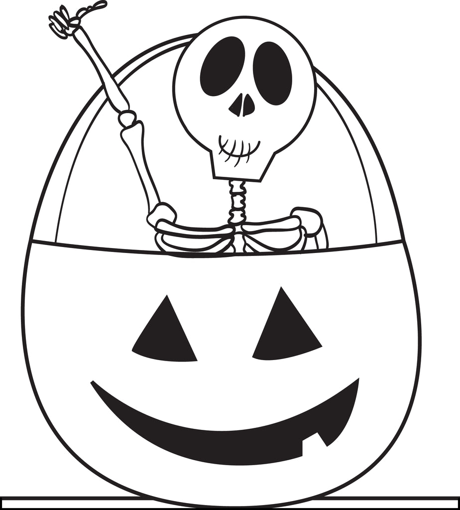 Printable halloween skeleton coloring page for kids â