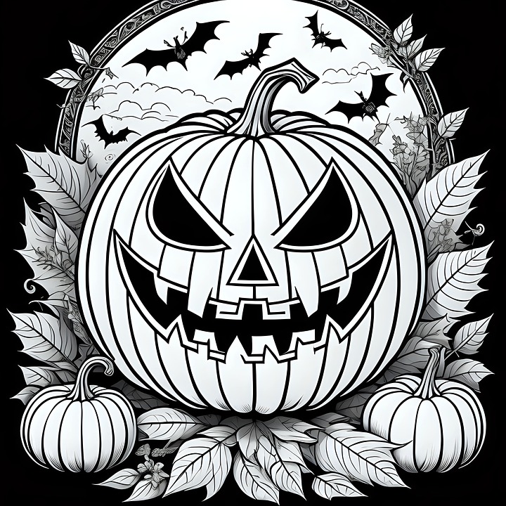 Download halloween coloring page pumpkin royalty