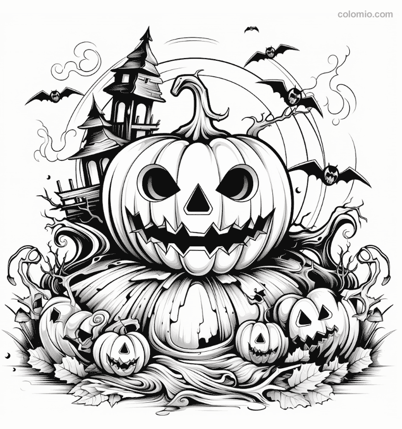 Free halloween coloring pages ghosts witches pumpkins