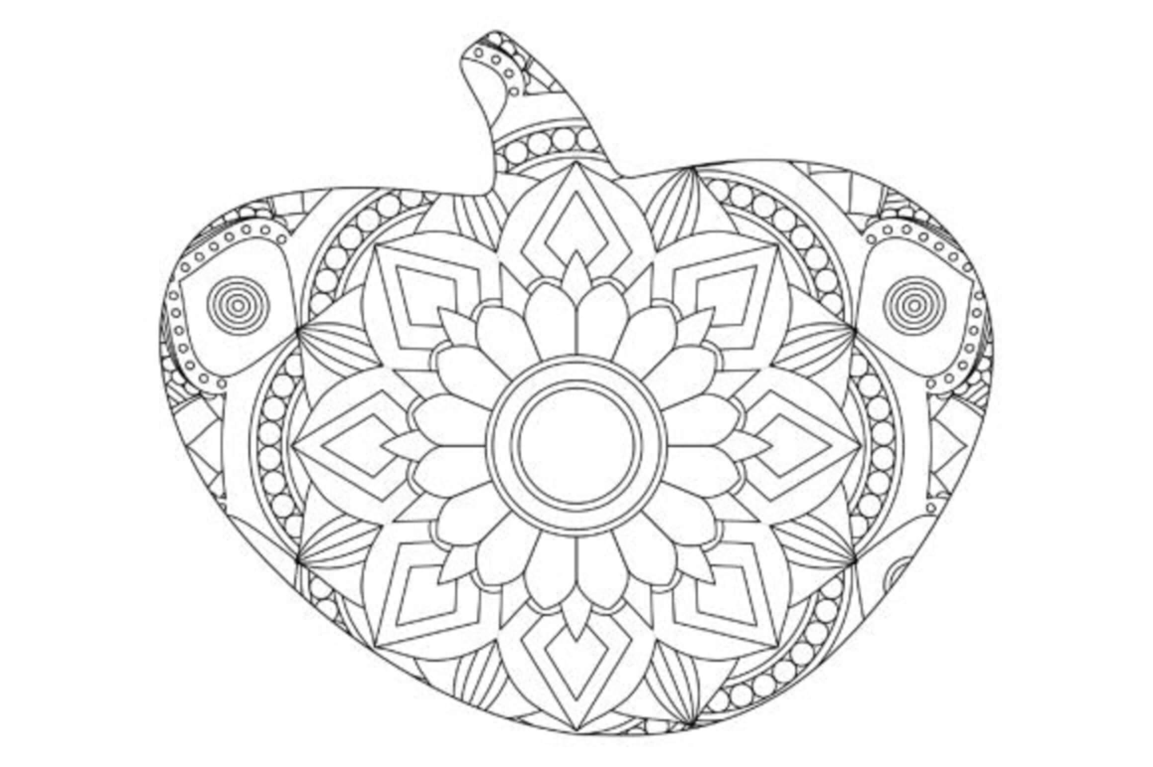 Skull in halloween mandala coloring page