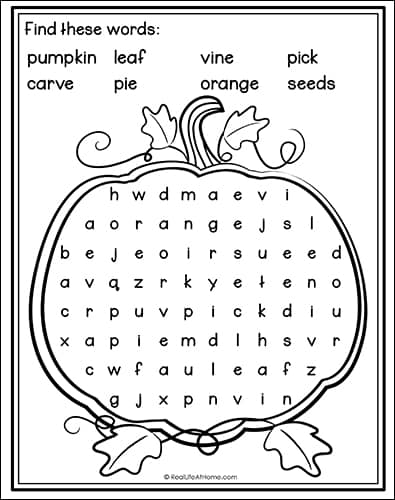 Easy halloween word search free printables for kids