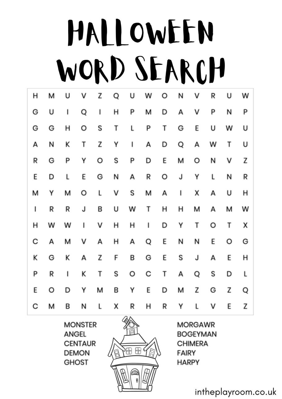 Free halloween word search printables