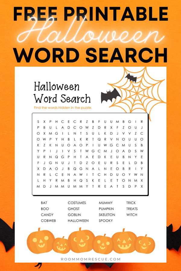 Free printable halloween word search for nd rd th graders â room mom rescue