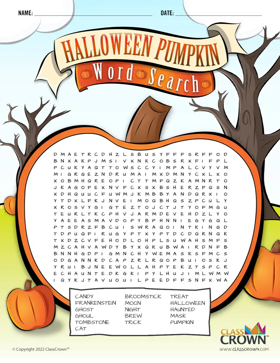 Pumpkin word search