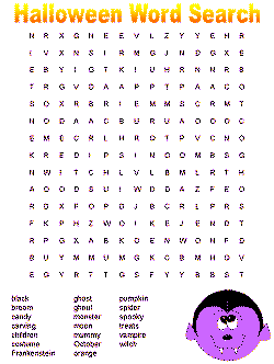 Halloween word search