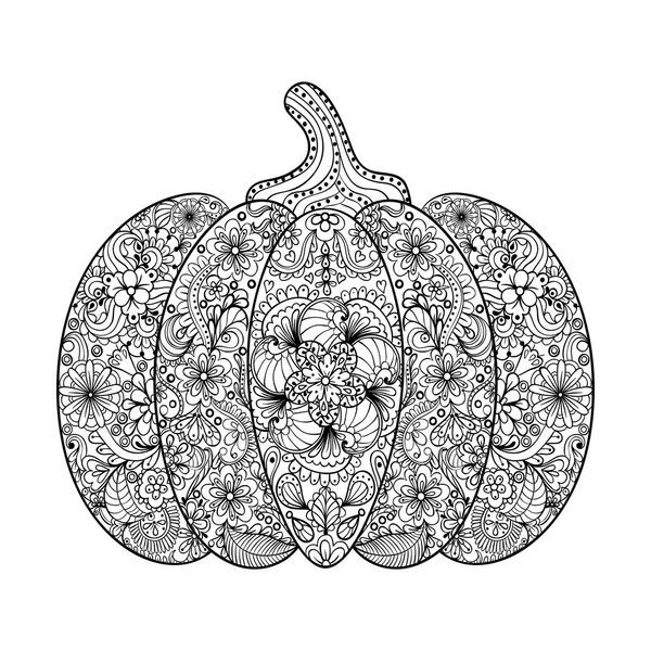 Vector pumpkin illustration hand drawn vegetable in zentangle s stock vector by ipanki