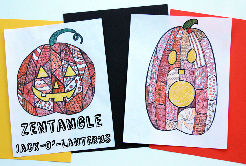 Coloring zentangle pumpkin jack