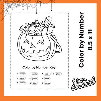 Pumpkin coloring pages by number tpt