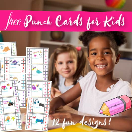 Printable punch cards for kids