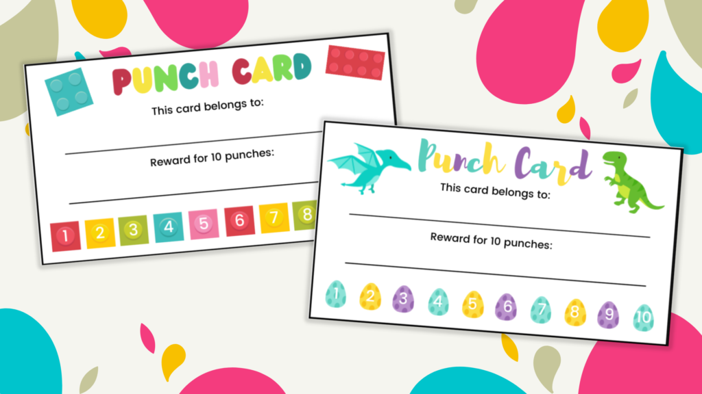 Free printable reward punch cards ways to use them