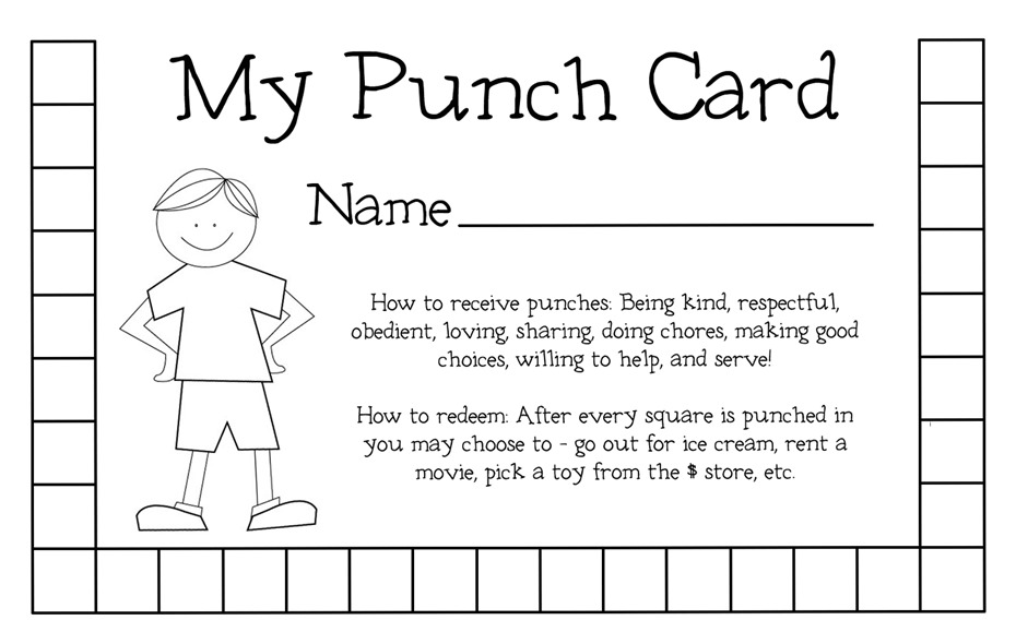 My responsibilities punch card