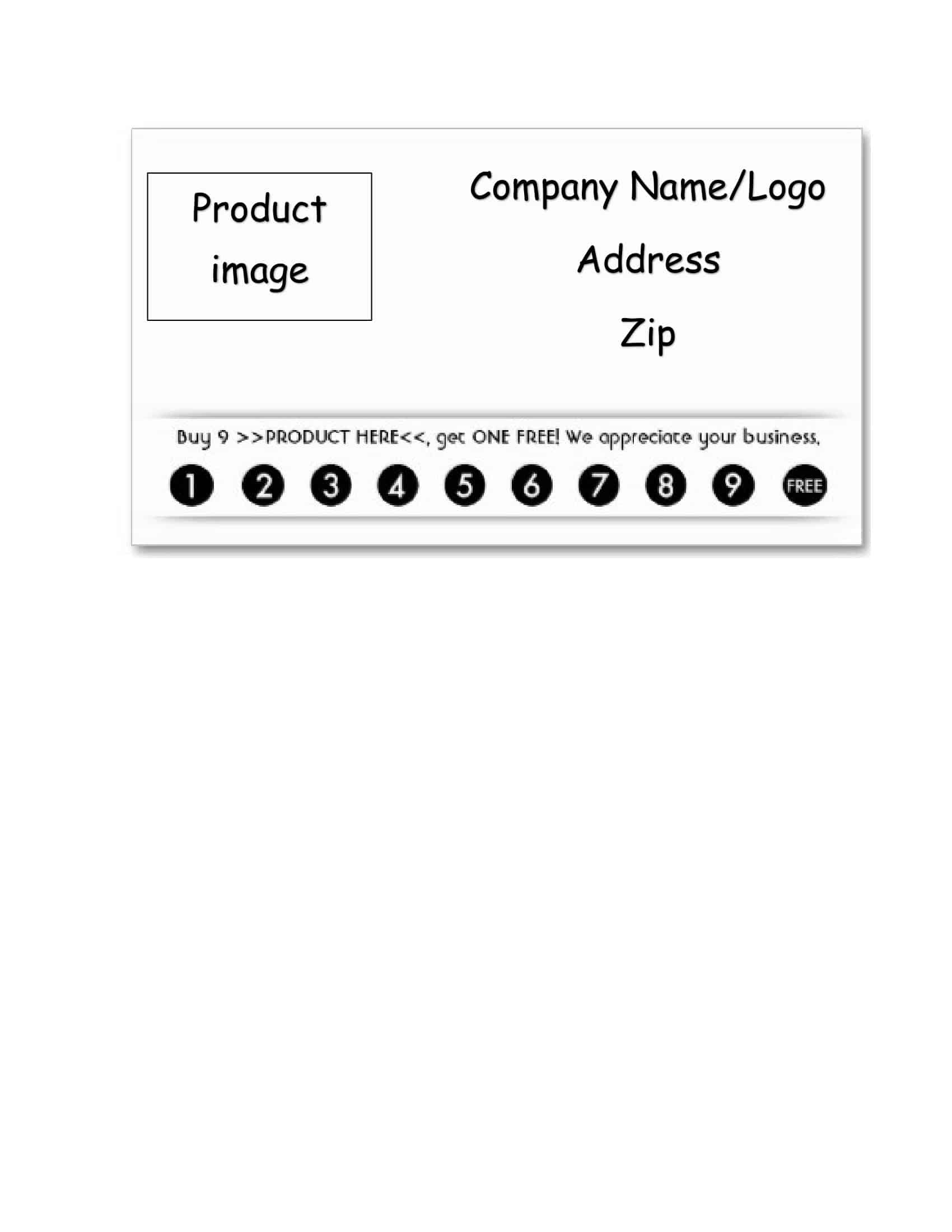 Free printable punch card templates pdf word