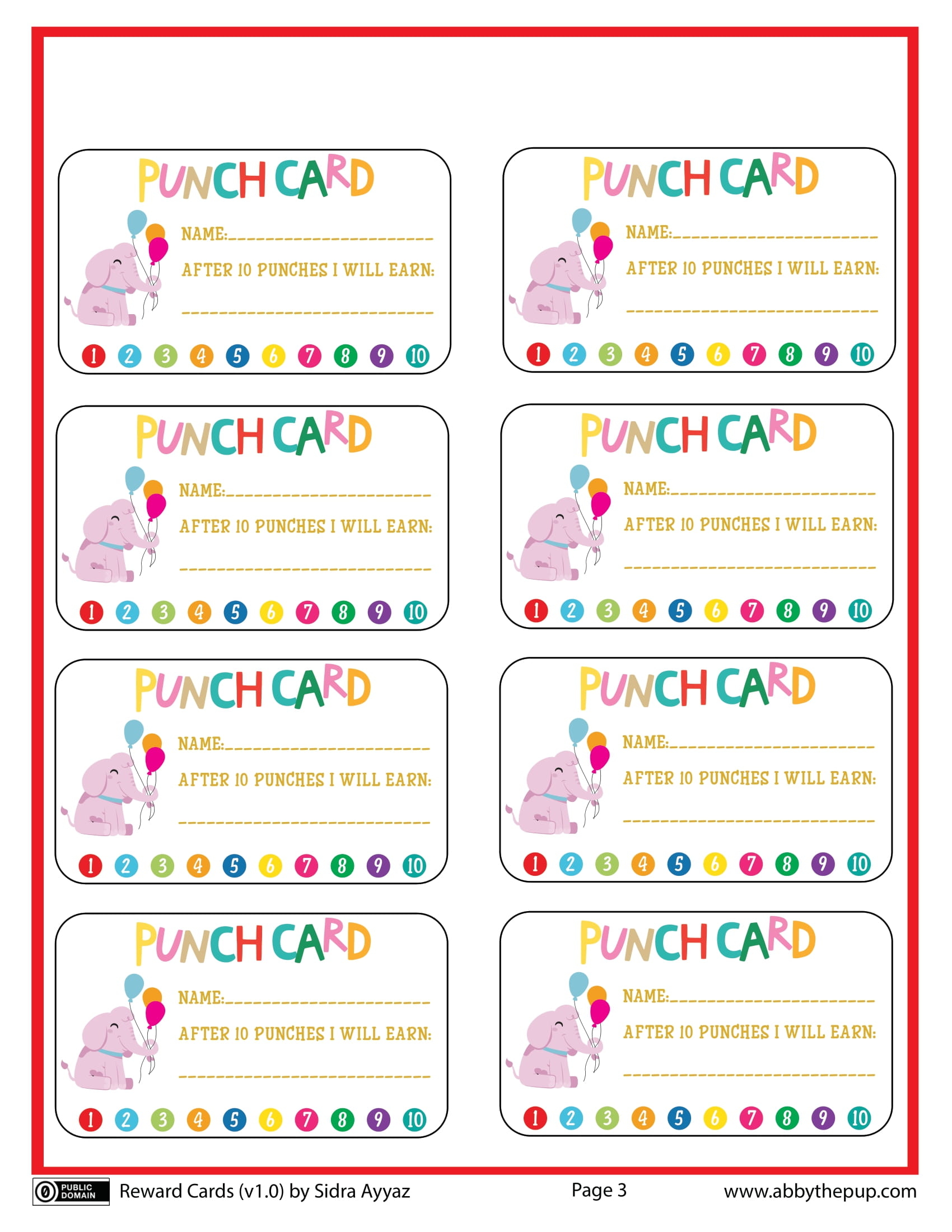 Punch cards templates free printable papercraft templates