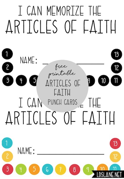 Articles of faith coloring pages