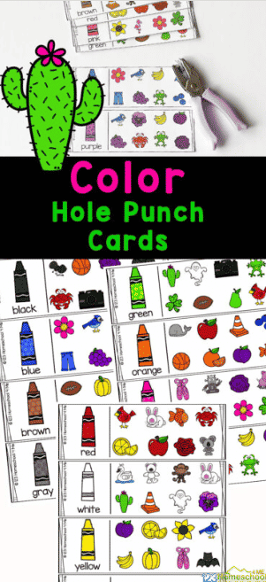 Color hole punch cards free homeschool deals