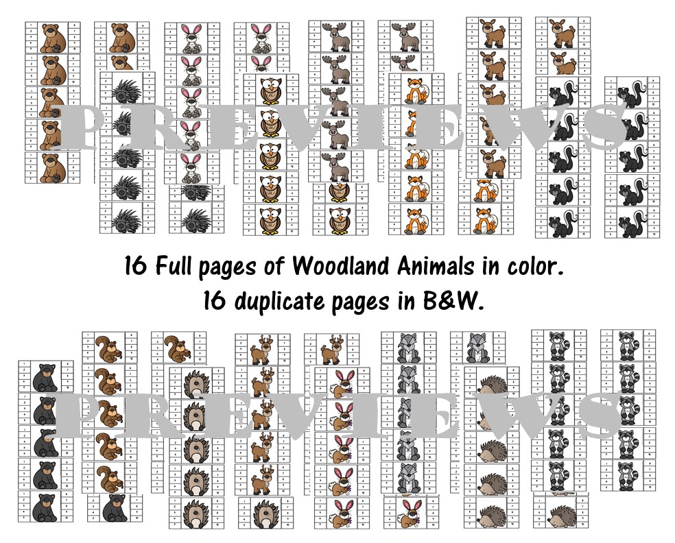 Woodland animals punch cards pbis made by teachers