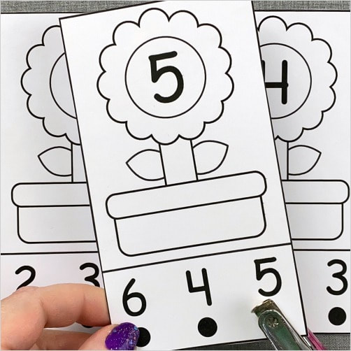 Flower number punch cards