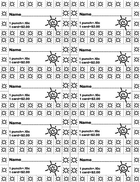 Cleaning the house with kids punch cards chore chart system