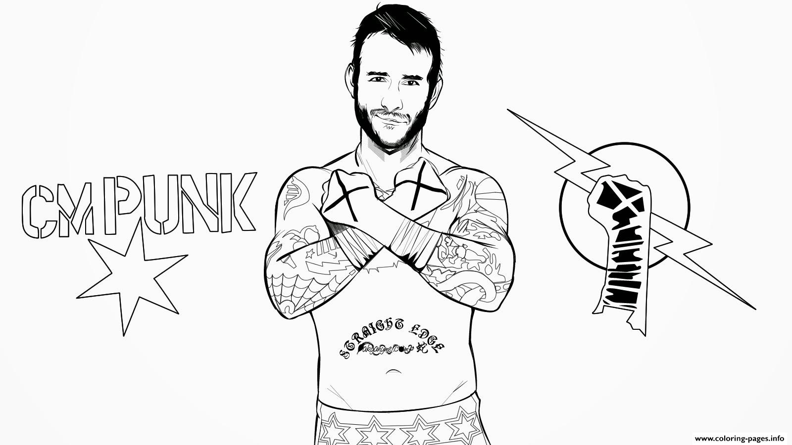 Wwe championship cm punk coloring page printable