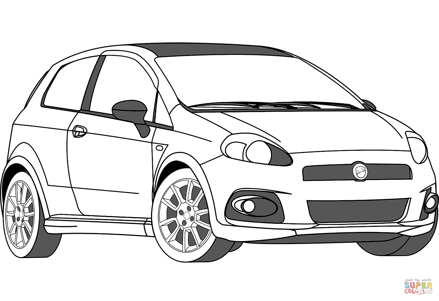 Fiat punto coloring page free printable coloring pages