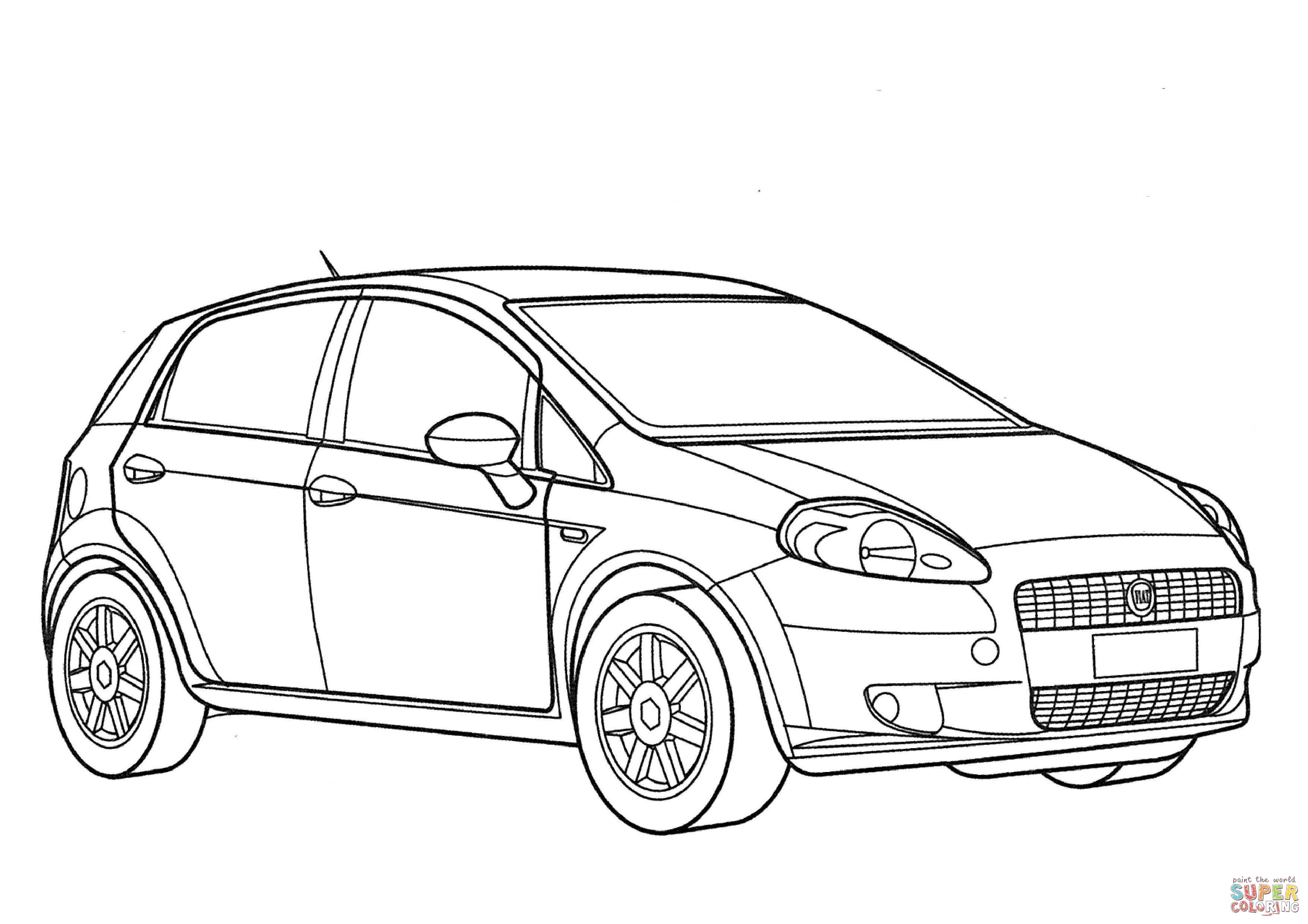 Fiat grande punto d coloring page free printable coloring pages