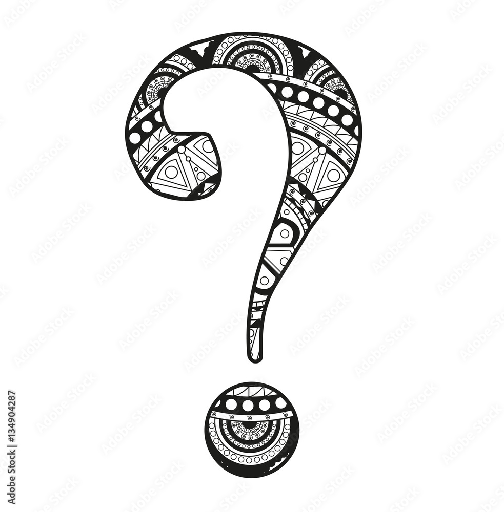 Vector illustration of a question mark mandala for coloring book punto interrogativo mandala vettoriale da colorare vector