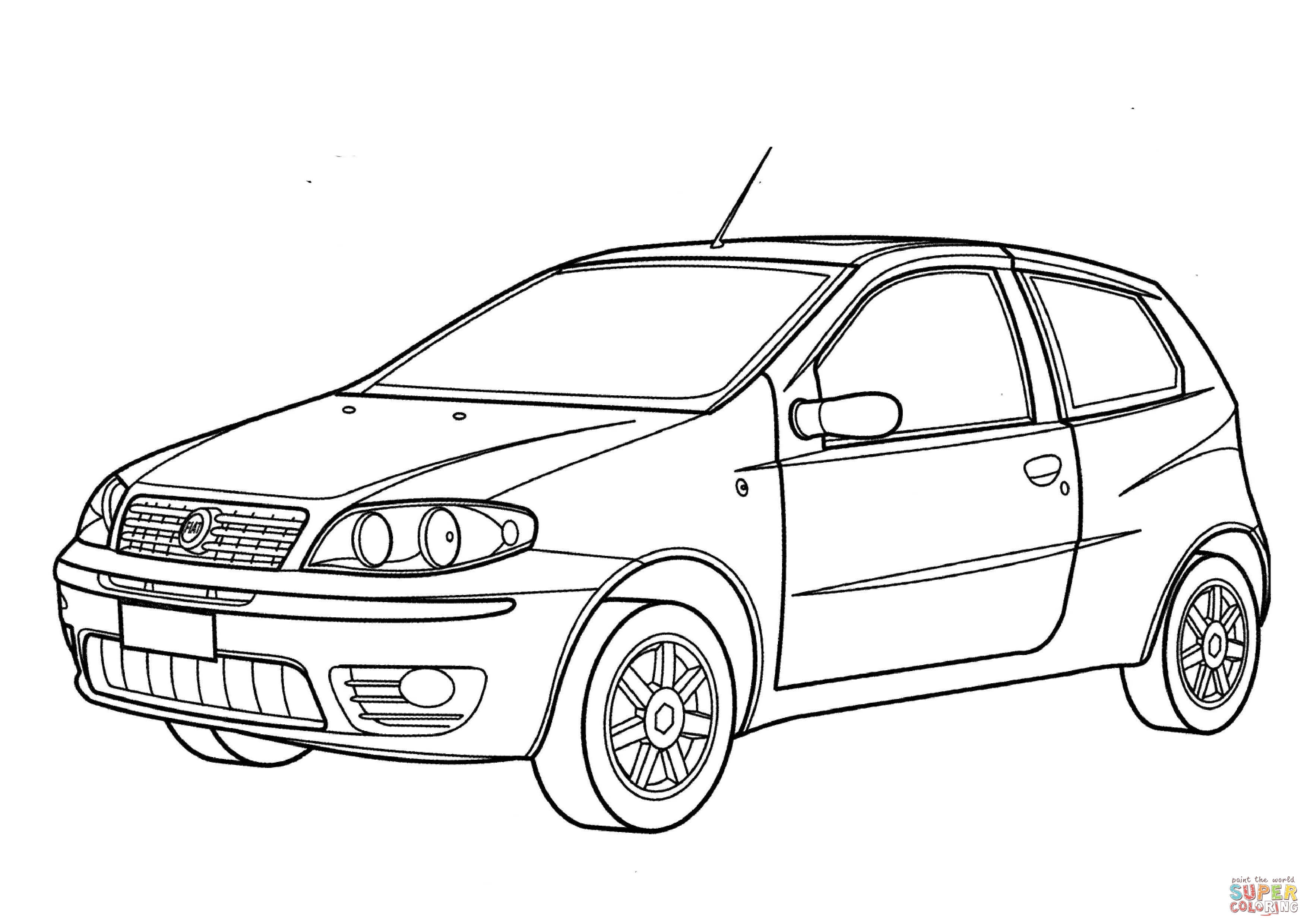 Fiat punto coloring page free printable coloring pages